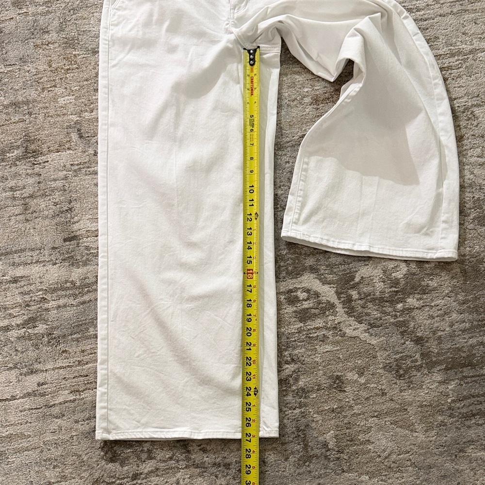 NYDJ High Rise Mona Wide-Leg Ankle Trouser Optic White Women Sz 4 Stretch Pants - Picture 5 of 11